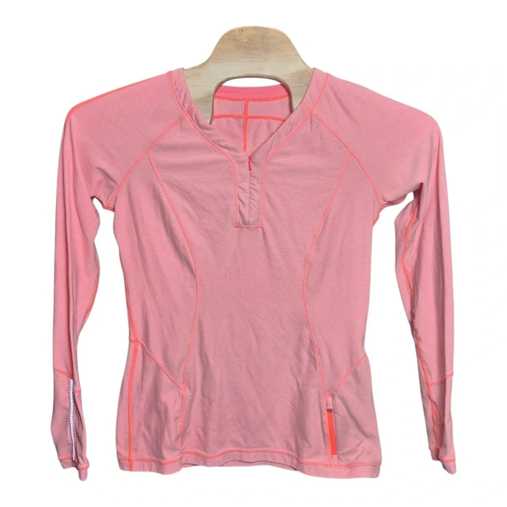 Lululemon Love Some Run Women's 10 Heathered Peach 1/4 Zip Pullover Top